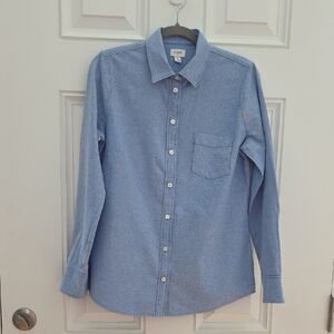 J. Crew Blue Cotton Blouse.  Size Small